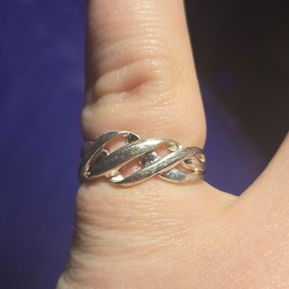 Sterling Silver Open Weave Ring Size 6 - Picture 6 of 9